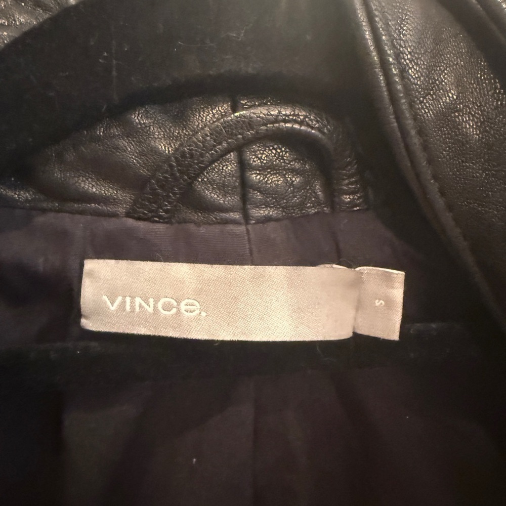 Vince Black Leather Moto Jacket - Picture 7 of 8